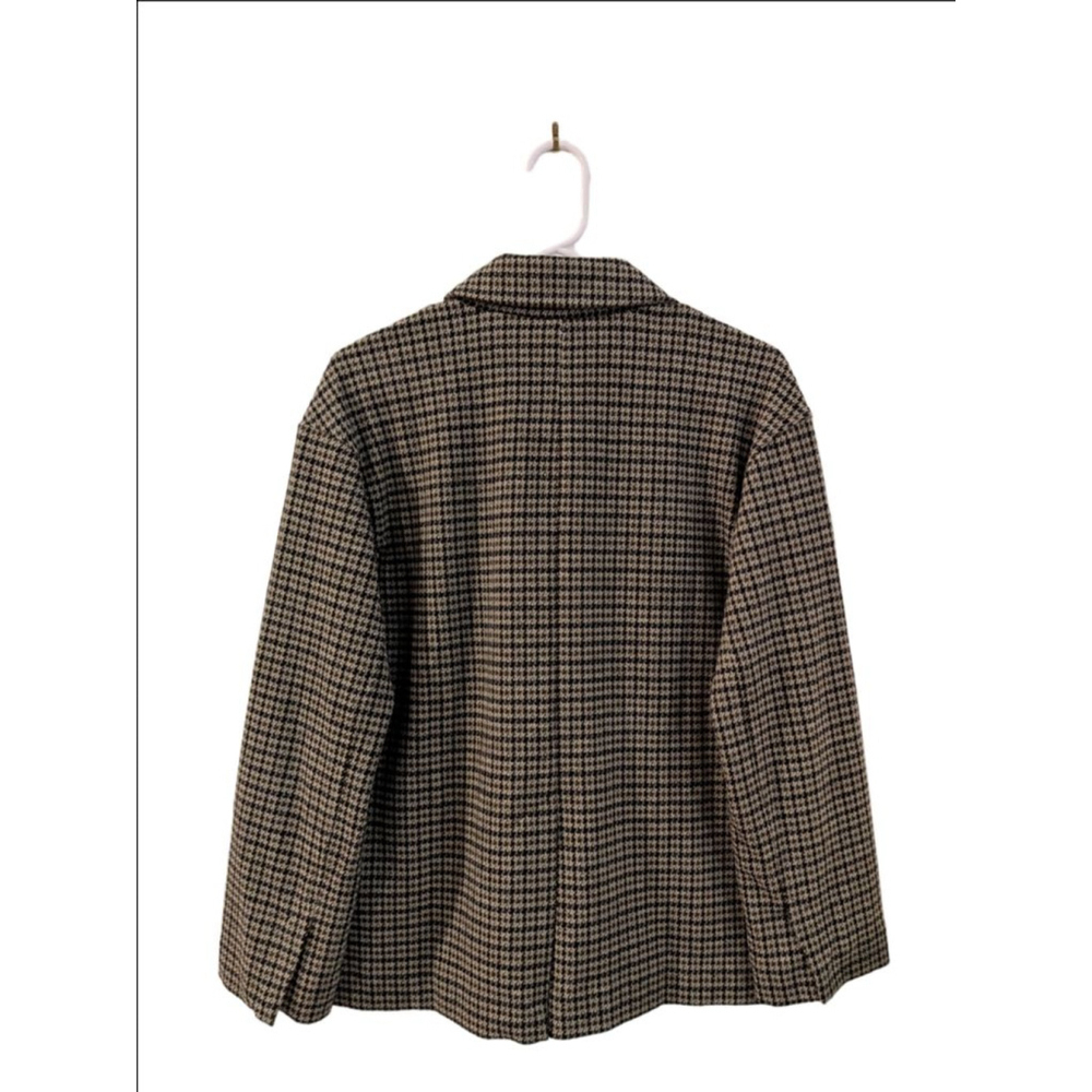 Women's Madewell Houndstooth Blazer XS (oversized ) Black Beige - Picture 6 of 11
